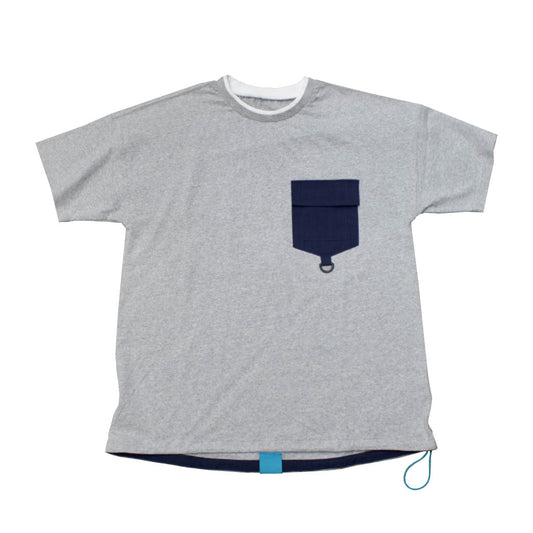 アウトドア 異素材ポケット ドローコード Tシャツ