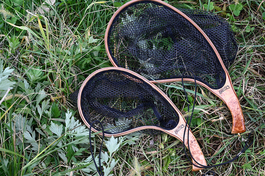 BRECOL ランディングネット 木目 木製 ラバーコーティング