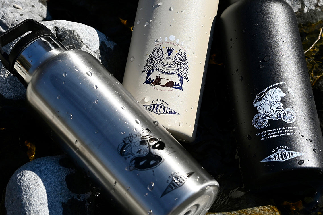 BRECOL アウトドア ステンレス ボトル